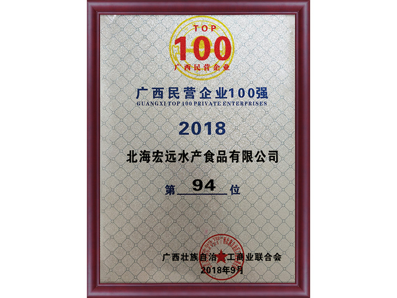 2018广西民营企业100强